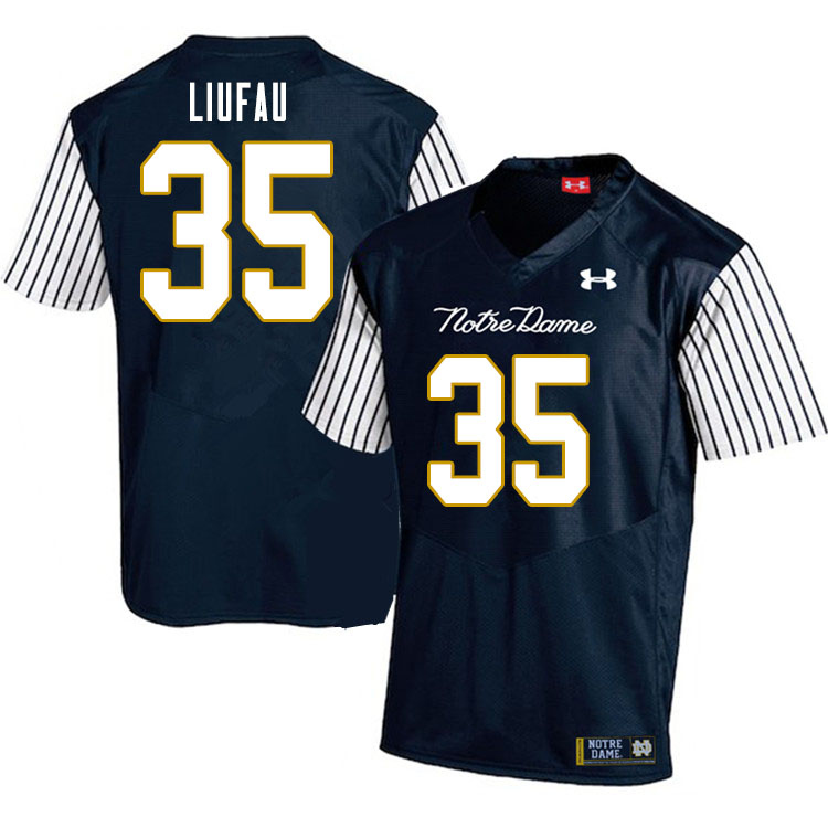 Men's NCAA Notre Dame Fighting Irish #35 Marist Liufau Stitched College Under Armour Authentic Navy Alternate Football Jersey QA10M24NT